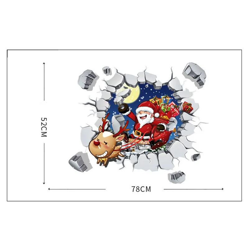 

New Arrive Christmas Decals Art Removable Mural Glass Room Wall Sticker for Kids Rooms Christmas Decoration Home Decor