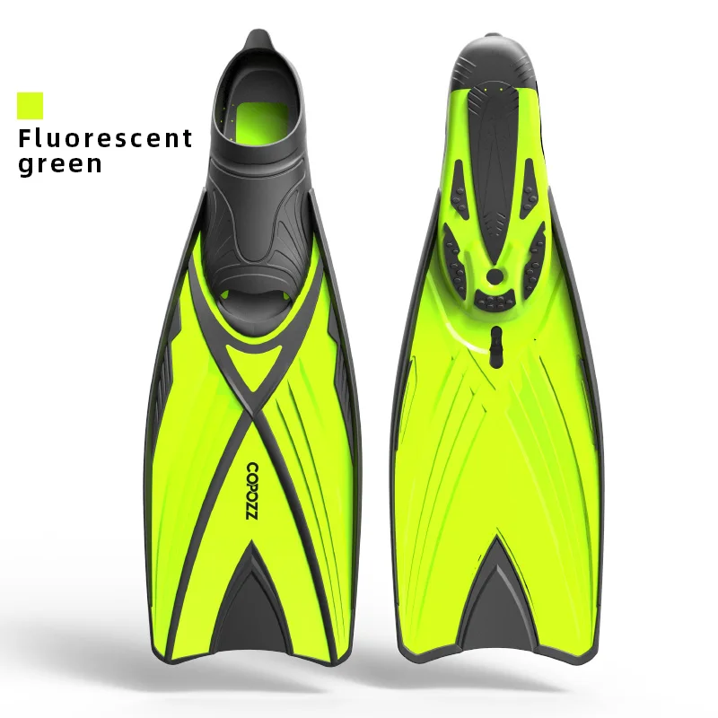 Fluorescent green Очки для подводного дайвинга ласты для ног ласты-плавники Гибкая Антискользящая профессии взрослых ласты для дайвинга шлепанцы для Плавания водные виды спорта - Цвет: Fluorescent green