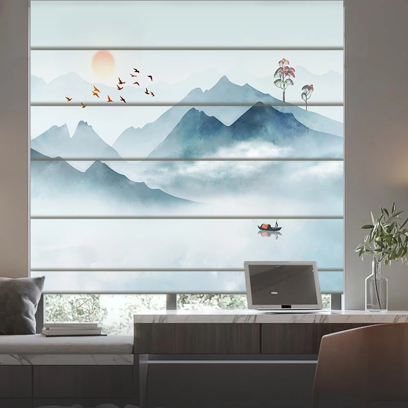 Римские шторы могут быть настроены с узорами для спальни гостиной роликовые