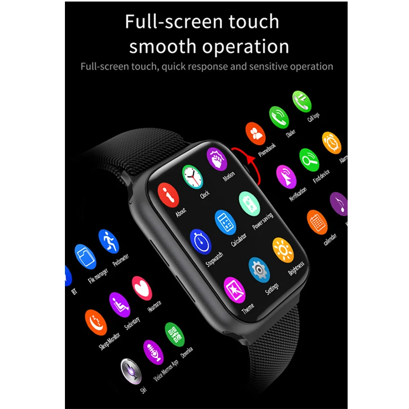 

Original FK98 IWO Men Smart Watch Bluetooth Call Wireless Charger Body Temperature Heart Rate Monitor Dial Call 44MM Smartwatch