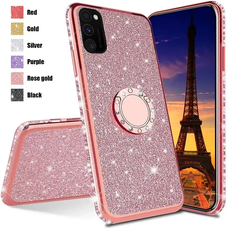 

Glitter Diamond Phone Case For Samsung Galaxy S21 Ultra 5G S20 FE S10E S10 S9 S8 Plus Note 10 Lite 20 9 8 With Ring Holder Cover