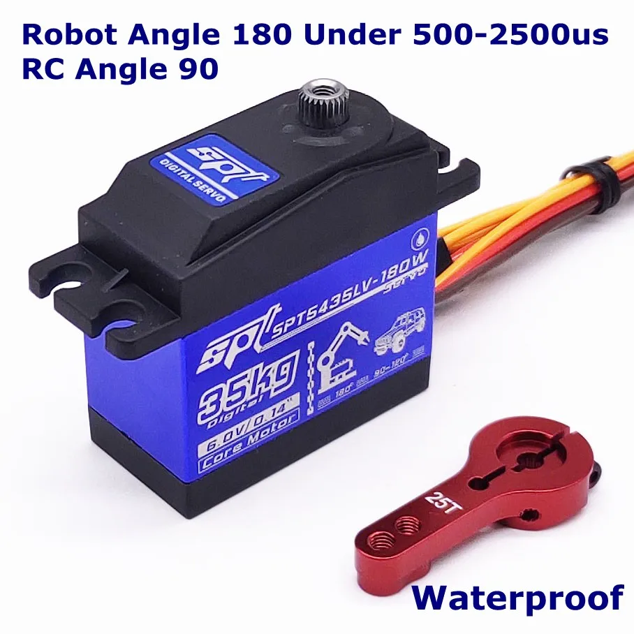 35kg Waterproof SPT5425LV 25 кг большой крутящий момент цифровой стандартный сервопривод водонепроницаемый для 1:8 1:10 RC автомобиль альпинист самолет металлический чехол - Цвет: 35kg Waterproof