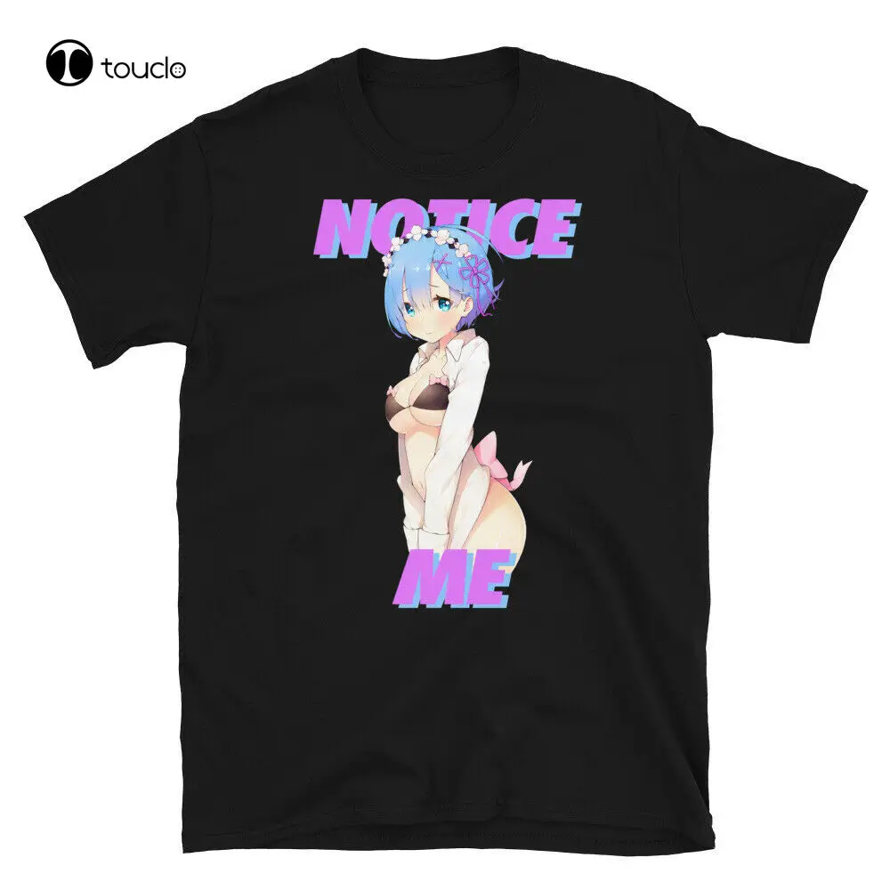 

Черная футболка с забавным аниме «Обратите внимание на меня сенпай»