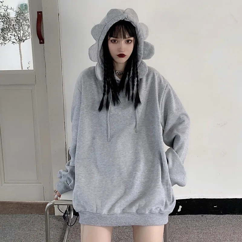 Ruibbit Сезон весна осень В стиле Харадзюку в панк готика толстовка худи для девочек