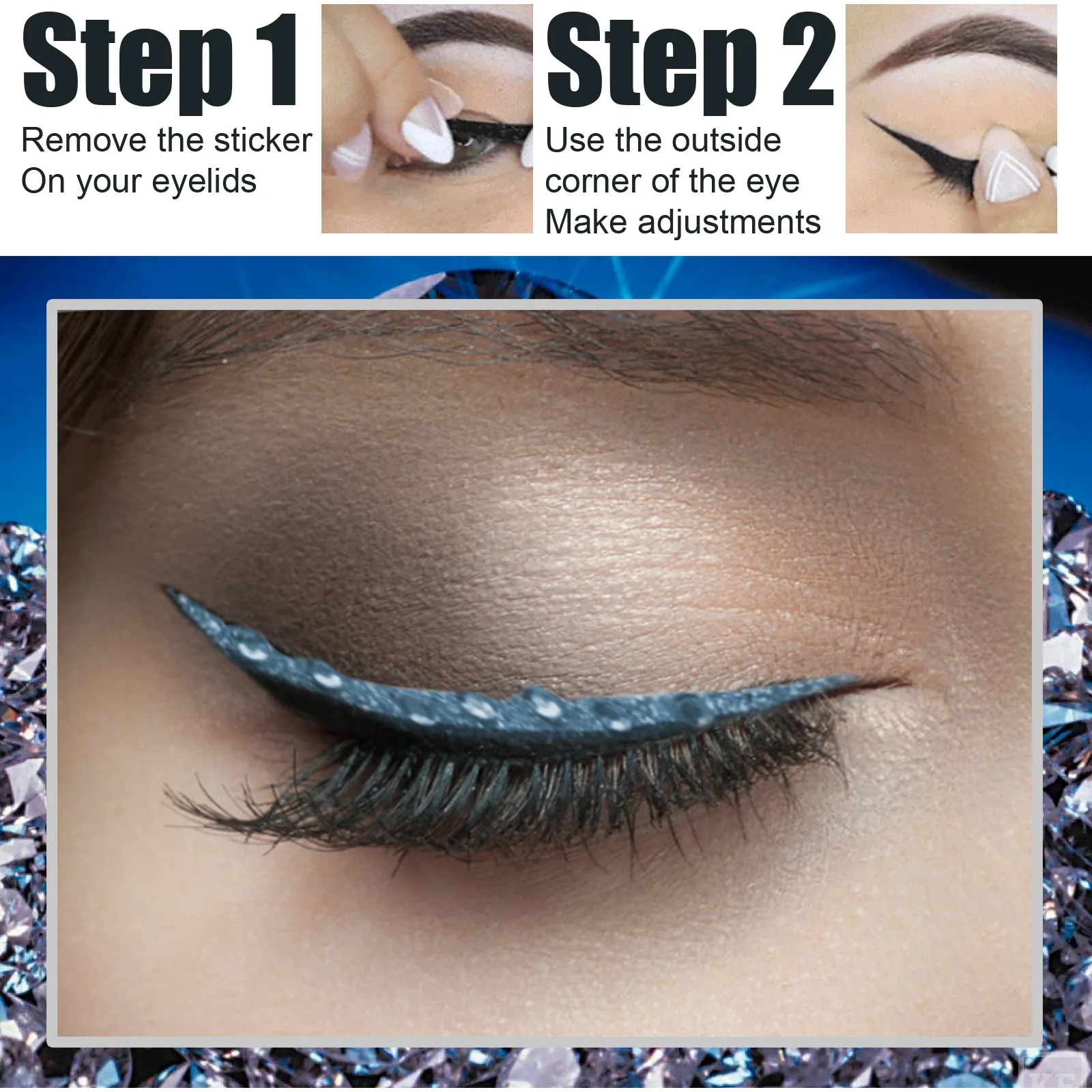 

1Pairs Reusable Waterproof Eyeline Stick Glitter Eye Liner Sticker Double Self-adhesive Eyelid Sticke Eye Makeup Cosmetic