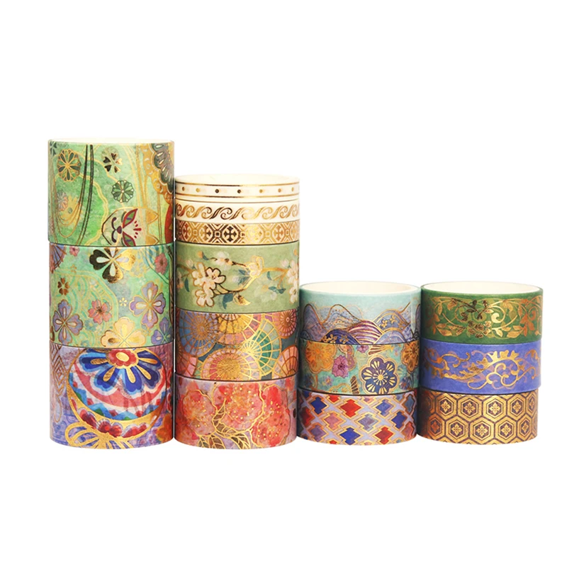 Лента васи из золотой фольги 15 шт. декоративная малярная лента Kawaii канцелярские