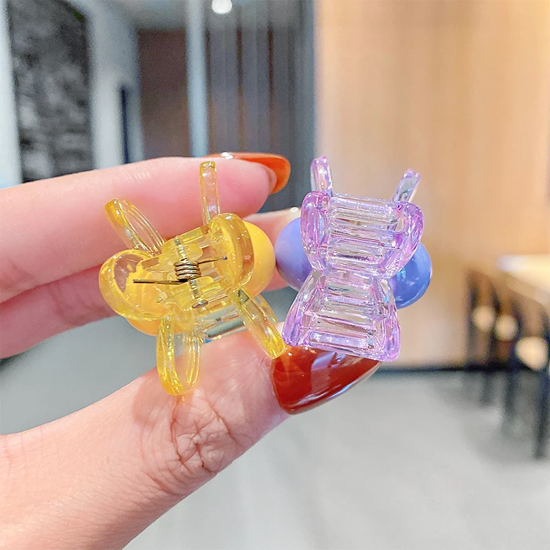 

New Cute Colorful Transparent Flower Plastic Hair Claws For Girls Kids Sweet Hair Clip Hairpin Barrette Fashion Hair Accessories