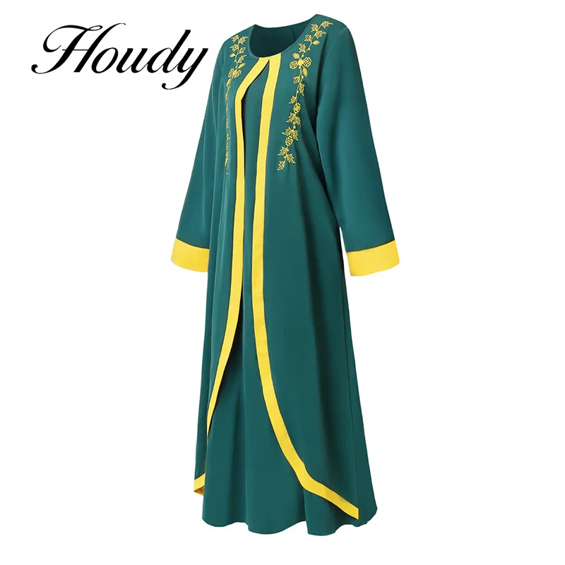 Весенне-летнее женское модное платье в арабском стиле с V-образным вырезом и