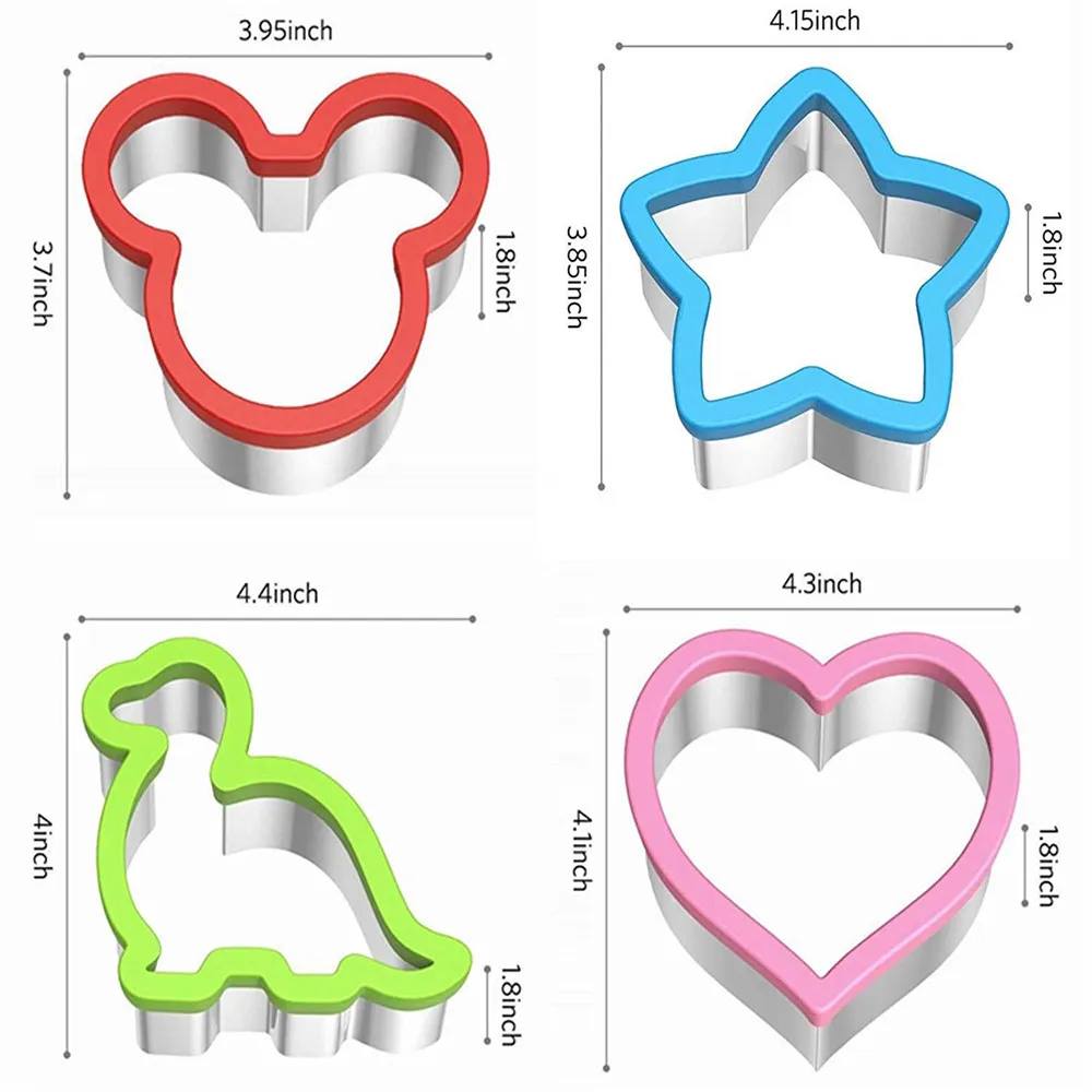 4 шт./компл. стильные стальные формочки для печенья Форма сэндвичей животных