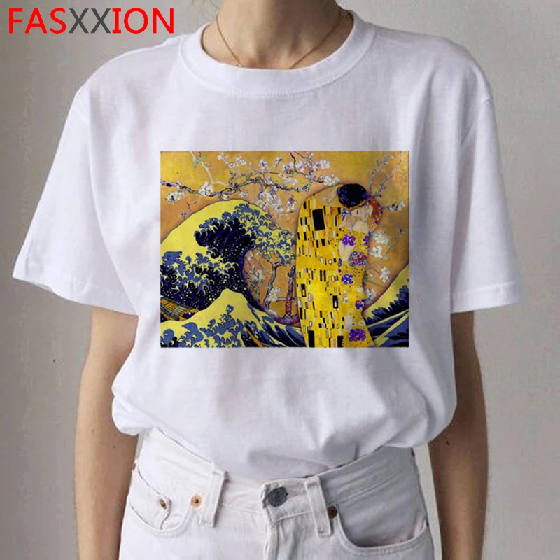 Van Gogh Van Goghing Van Gone футболки HARAJUKU женские Рисование маслом Ullzang футболка Веселая 90s футболки модные футболки женские - Цвет: 9335