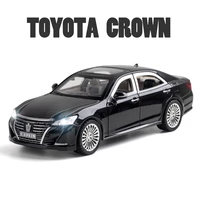 toyota crown 124 diecast alloy car model simulation metal model toy car with music light pull back 6 doors opened for children