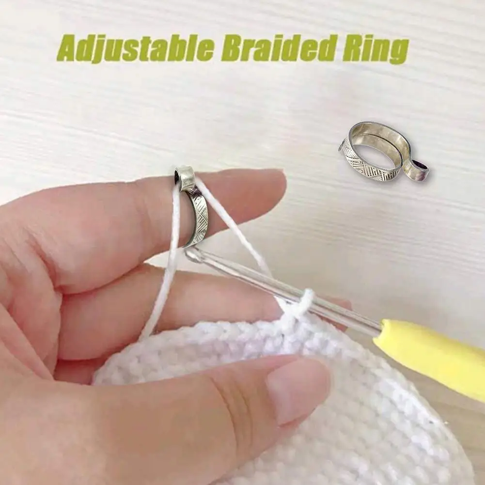 1pc Adjustable Knitting Loop Crochet Loop Knitting Knitting Ring Steel Ring Accessories Diy Ring Sewing Tool Adjust M2h1