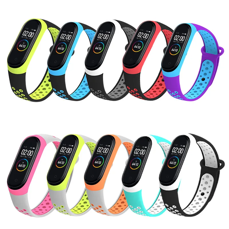 Спортивные ремешки для Xiaomi Mi Band 3 4 спортивный силиконовый браслет mi band 5 сменные