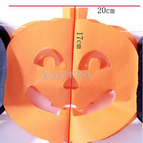 

1Pcs Pumpkin Bat Ghost Spider Skull Shape Festival Decor Paper Chain Garland For Halloween Decorations