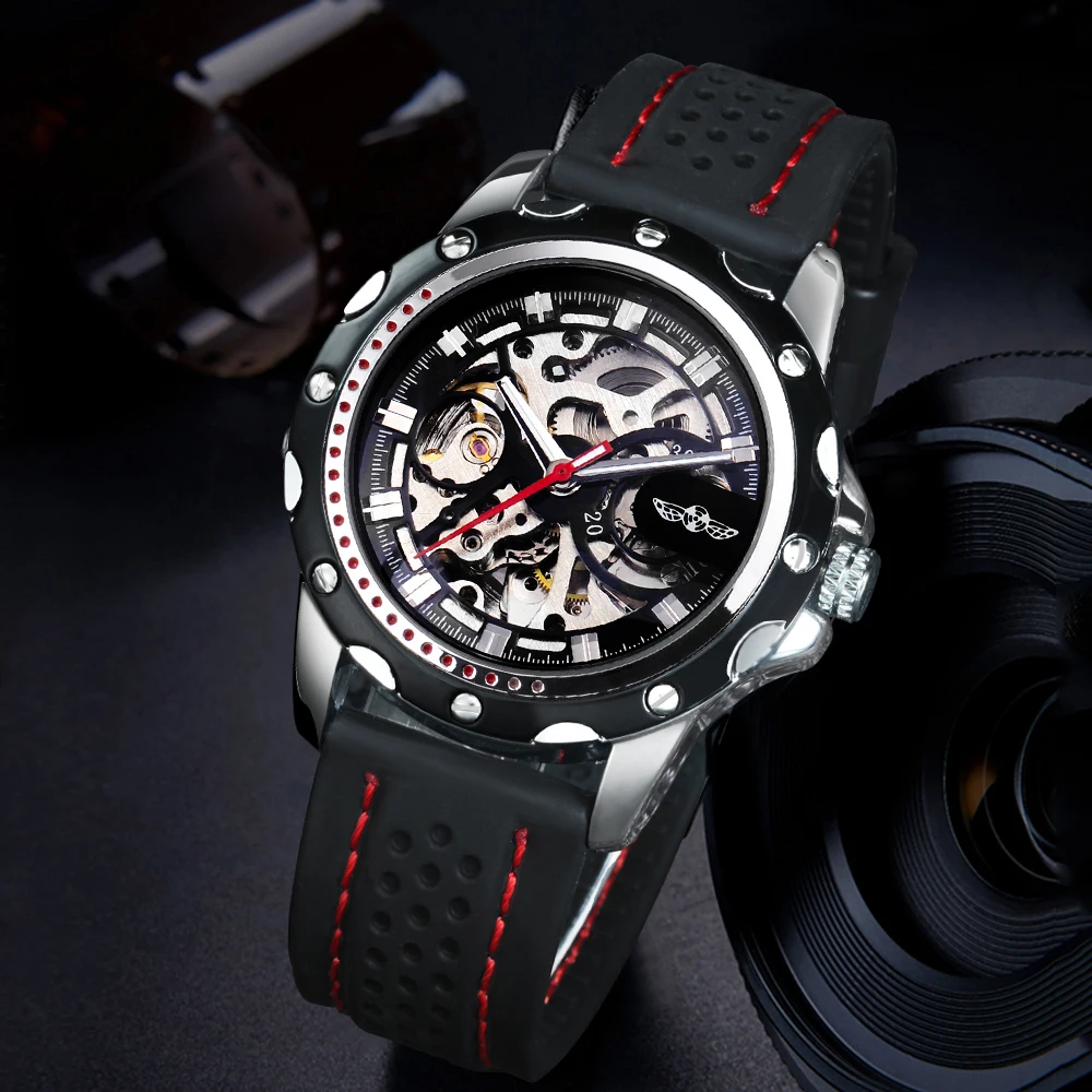 Часы наручные WINNER Мужские автоматические спортивные брендовые в стиле милитари