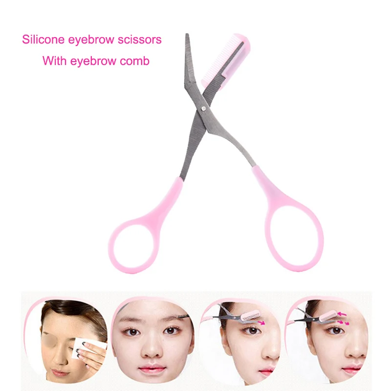 Нержавеющая сталь силикагель брови ножницы нос волосы веки наклейки в форме