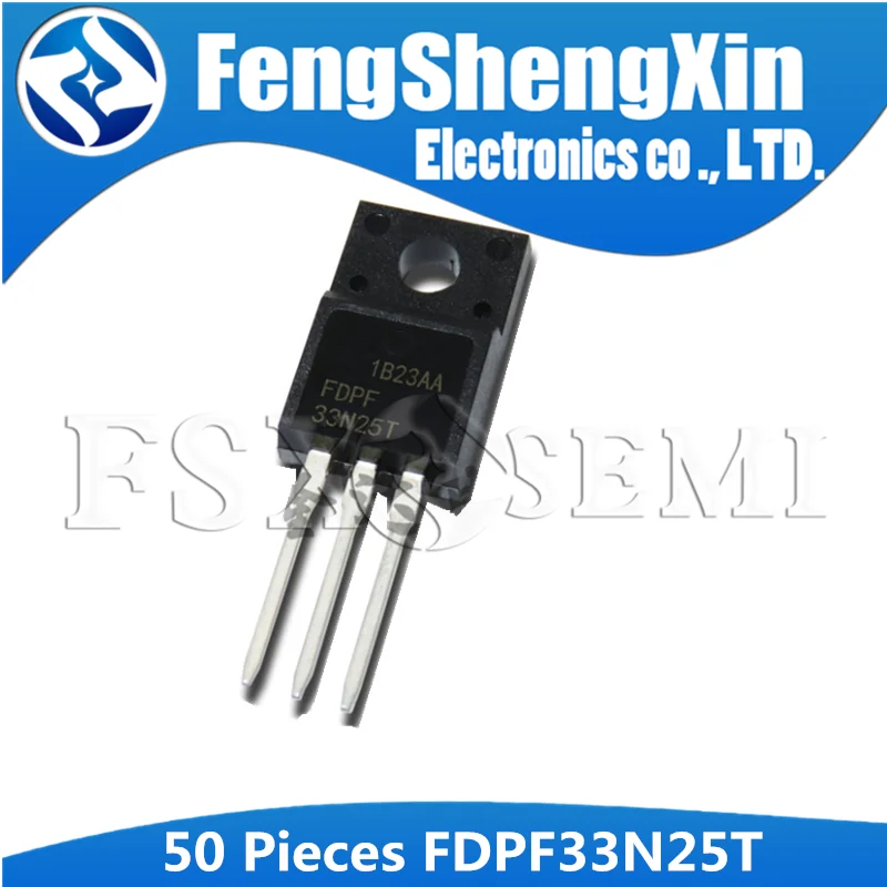 50 шт./лот FDPF33N25T TO 220F FDPF 33N25T 220 FDPF33N25 TO220F N Channel MOSFET|Интегральные схемы| |