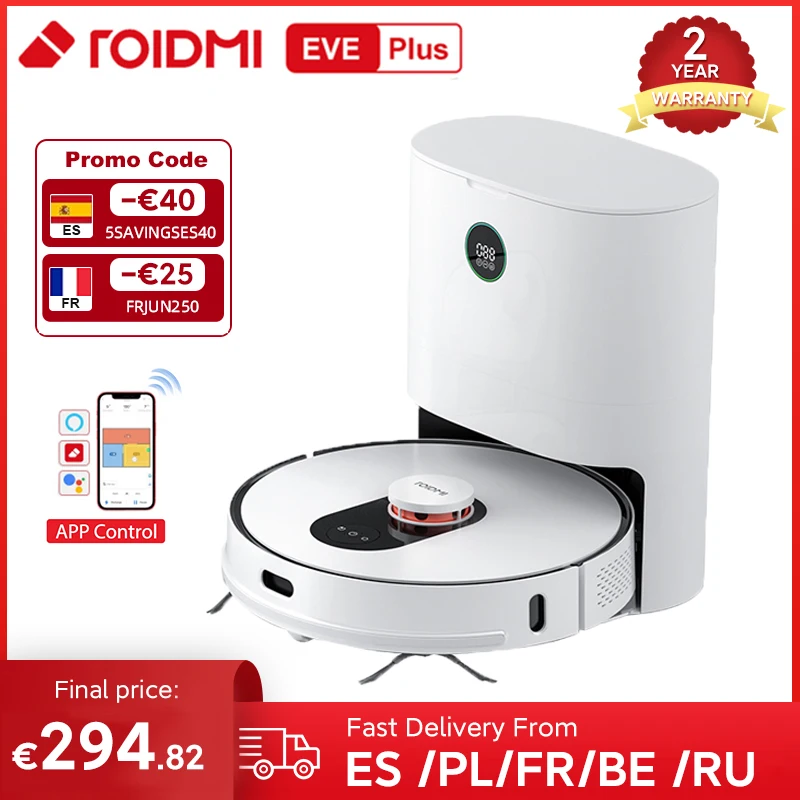 ROIDMI ЕВА плюс робот пылесос подметальная моющий пол для сбора пыли Поддержка Alexa Mi