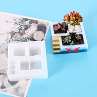 new epoxy square building succulent flower pot resin molds plant container silicone mold diy handmade mold crafts making tools