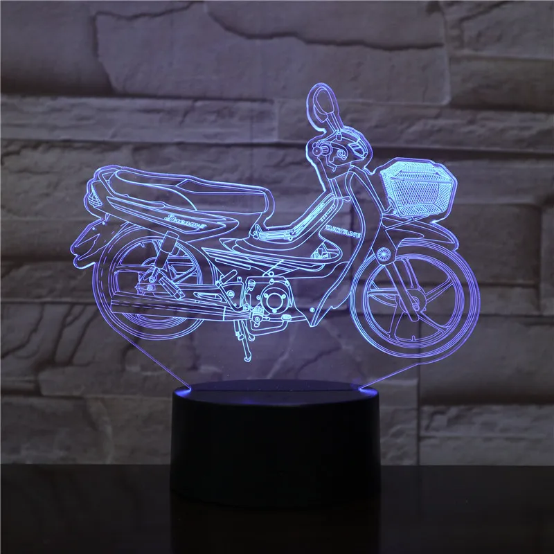 Крутой Мотоцикл 3D лампа ночник USB/на батарейках светодиодный ночник лампа визуальный световой эффект подарок для любителей мотоциклов