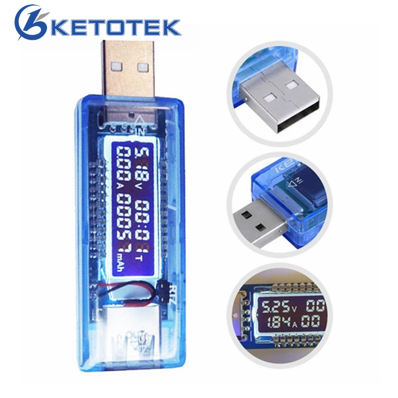USB зарядное устройство тестер 3-9 в 3A Напряжение Ток детектор Амперметр зарядки доктор ЖК-дисплей Мобильный телефон Мощность монитор