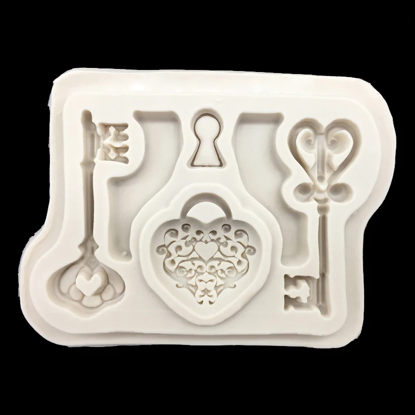

Wholesale 10 Pcs/lot The Key Shapes Silicone Sugarcraft Mould, Fondant Cake Decorating Tools Bakeware