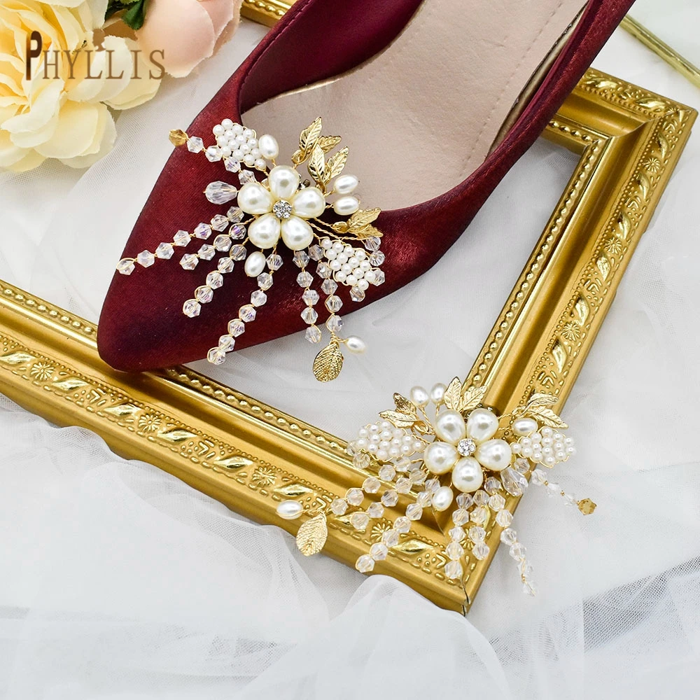 

G06 2pcs Women High Heels Clips Wedding Shoes Buckle Bride Decorative for Party Wedding Diy Charms Bridal Shoe Accessories