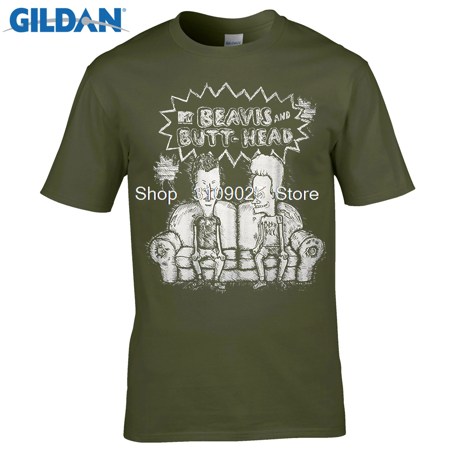 Men Fashion Brand T Shirt New Short Sleeve Round Collar Mens Shirts Beavis And Butthead Couch Sketch t-shirt | Мужская одежда