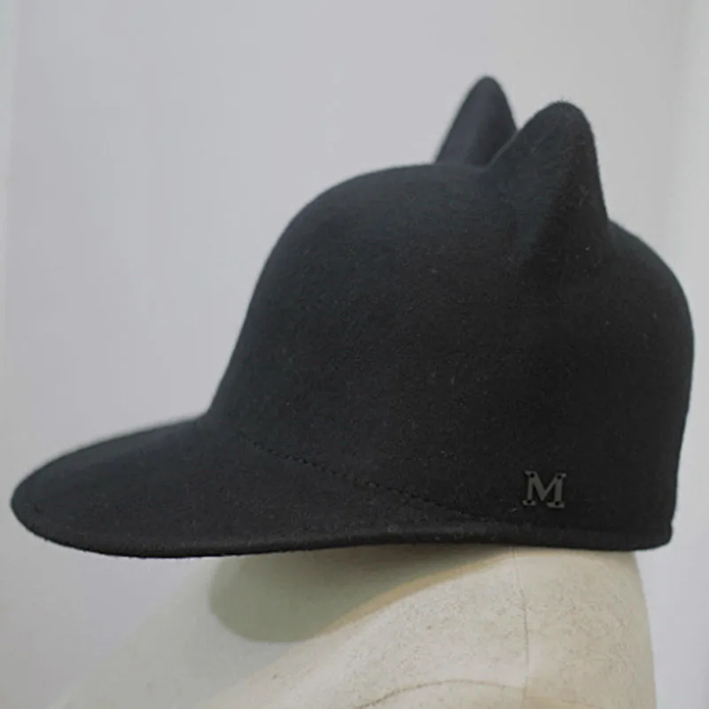 Fibonacci рыцарские шляпы с кошачьими ушками Высококачественная модная шерстяная