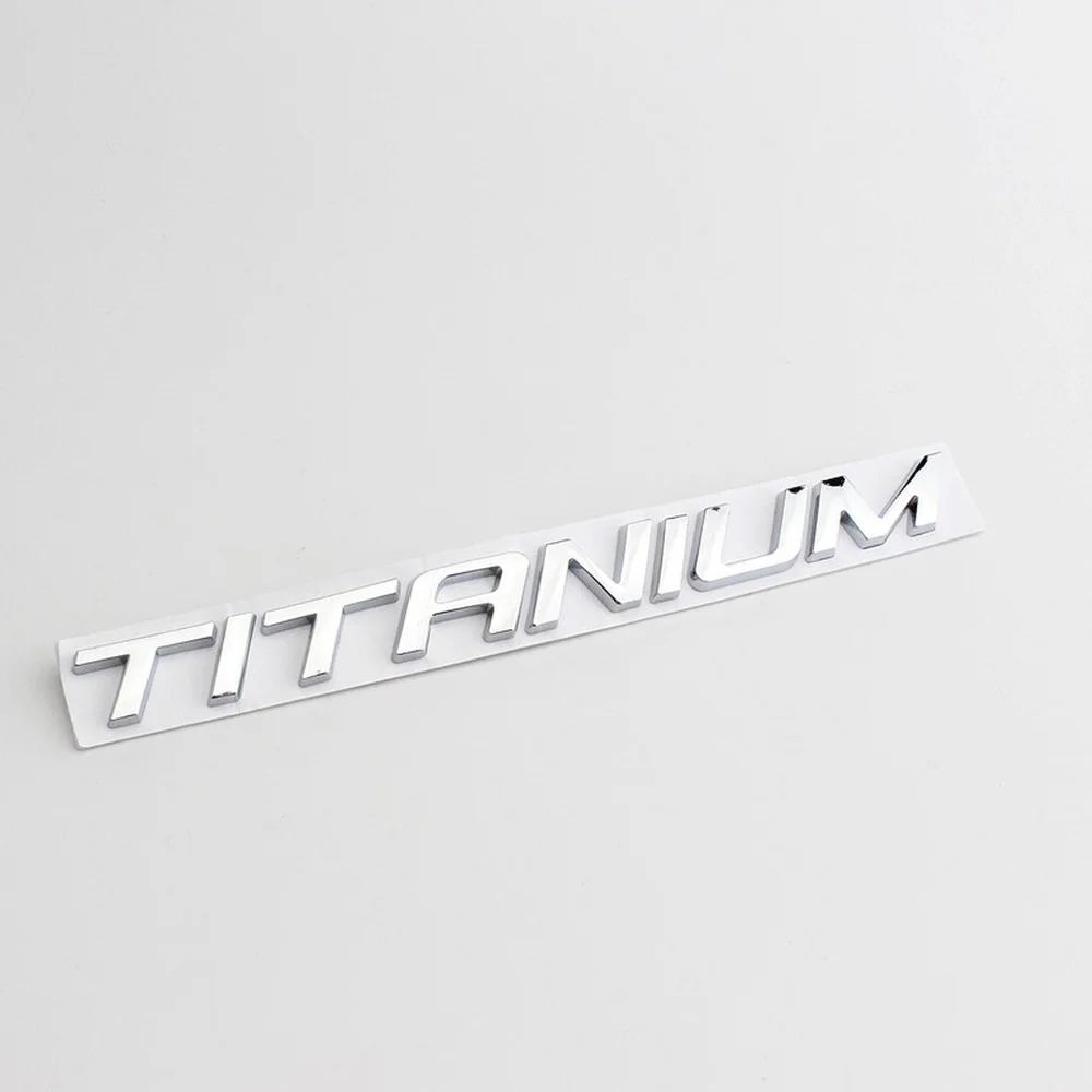 

1 Piece For TITANIUM 3D Metal Black Silver Letter Sticker Emblem Badge Car Styling Decal Auto Accessories
