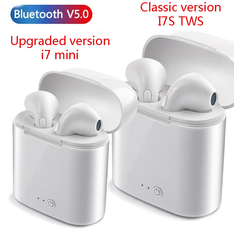 I7 mini TWS Bluetooth наушники портативные беспроводные мини с зарядным боксом/I7S