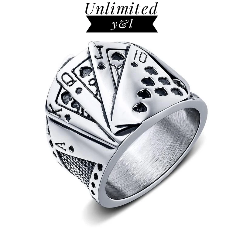 Маг игральных карт Для Мужчин's Кольца из нержавейки в стиле ретро В хип хоп