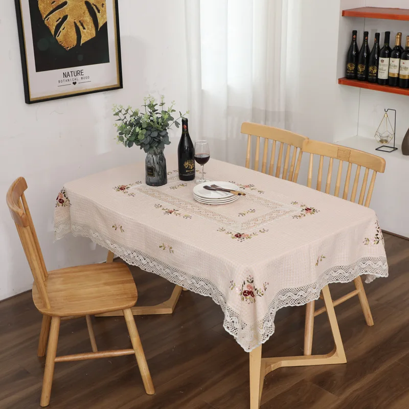 Европейская вышитая искусственная кружевная хлопковая льняная