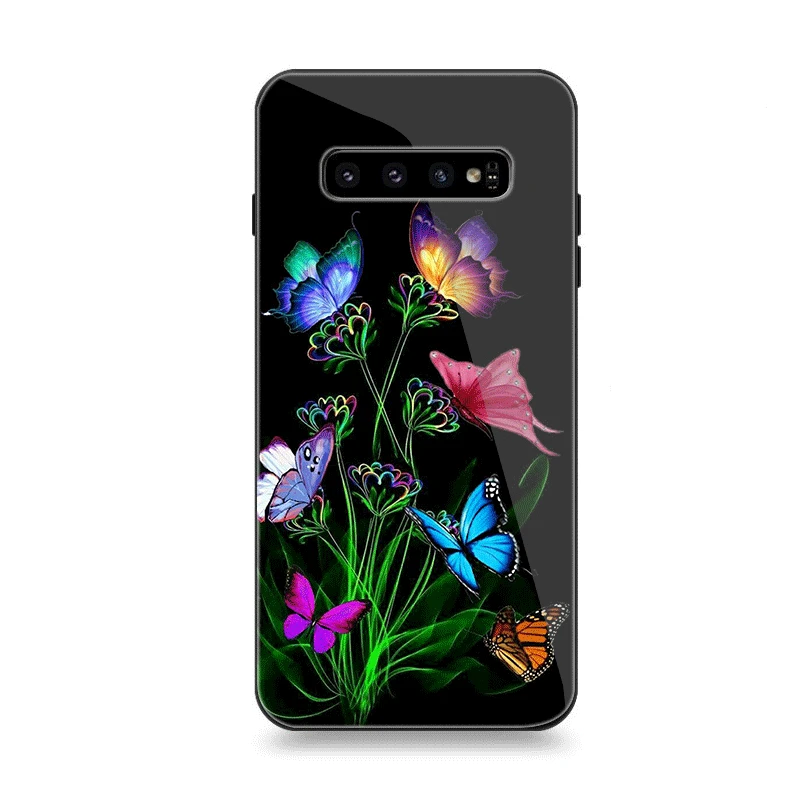 Чехол для телефона Стекло samsung A70 A50 A30 A40 A20 A60 A10 S7 край S8 S9 S10 плюс бабочка белый