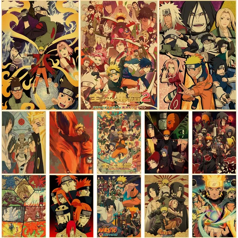 

Japanese Classic Anime Posters Kraft Paper Retro Comic Poster Painting Pictures DIY Wall Art Decor Room Home Decoration Gifts