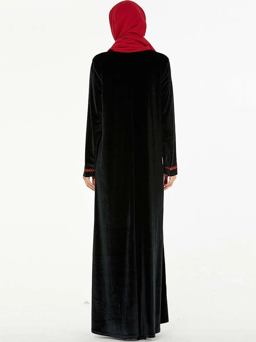 Бархат абайя Пакистан Дубай Турция Бангладеш мусульманская одежда вышивка