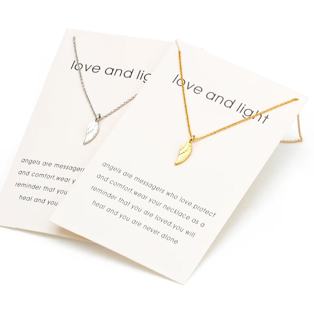 Минималистичный чокер с крыльями ангела колье серебряного цвета пожеланиями