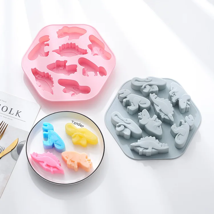 

8 even ancient dinosaur silicone mold handmade soap chocolate mold food supplement box epoxy mold cake baking pan