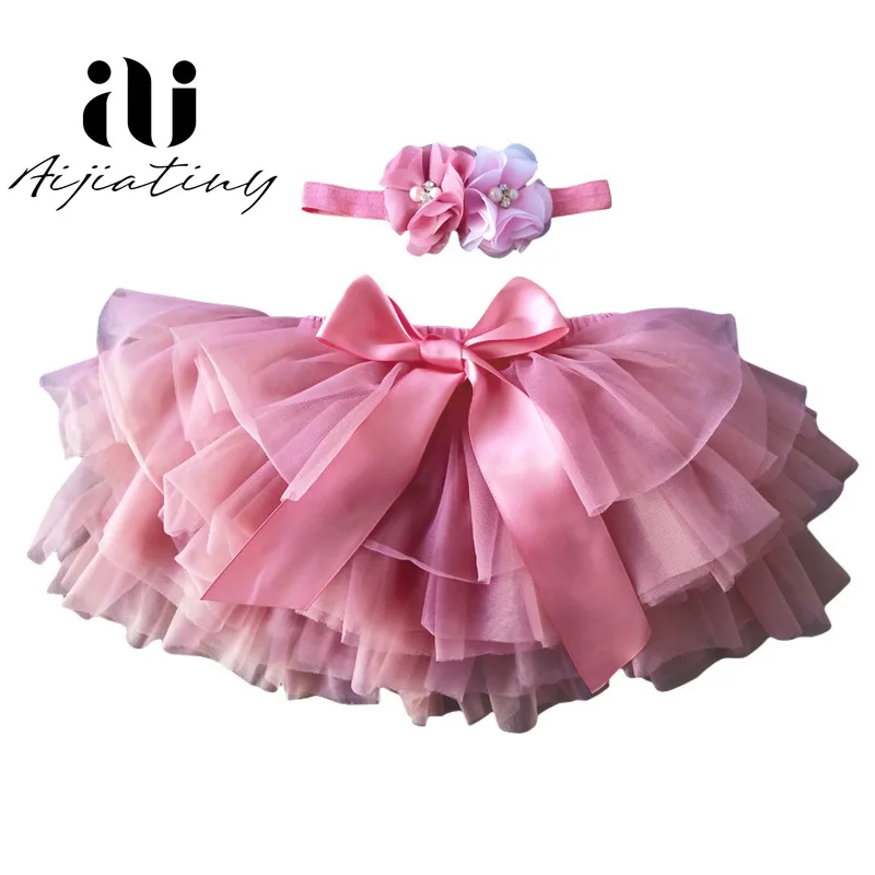 2 шт. тюлевые юбки и повязка на голову для новорожденных |