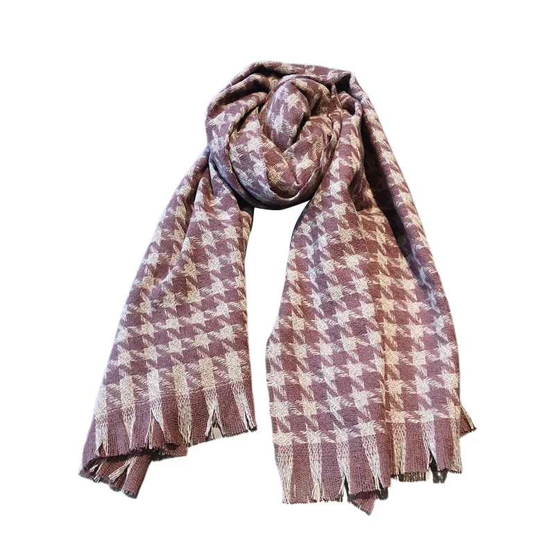 

2020 Women's scarf winter autumn, luxury brand design fashion Scarves wool knit, tassels, retro plaid long scarf ladies tippet