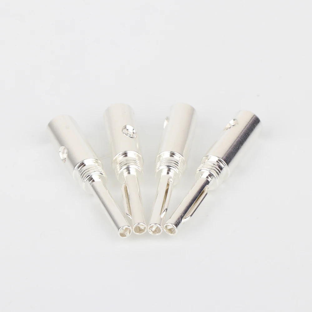 8 шт./лот посеребренный банановый динамик-разъем штекер адаптер аудио |