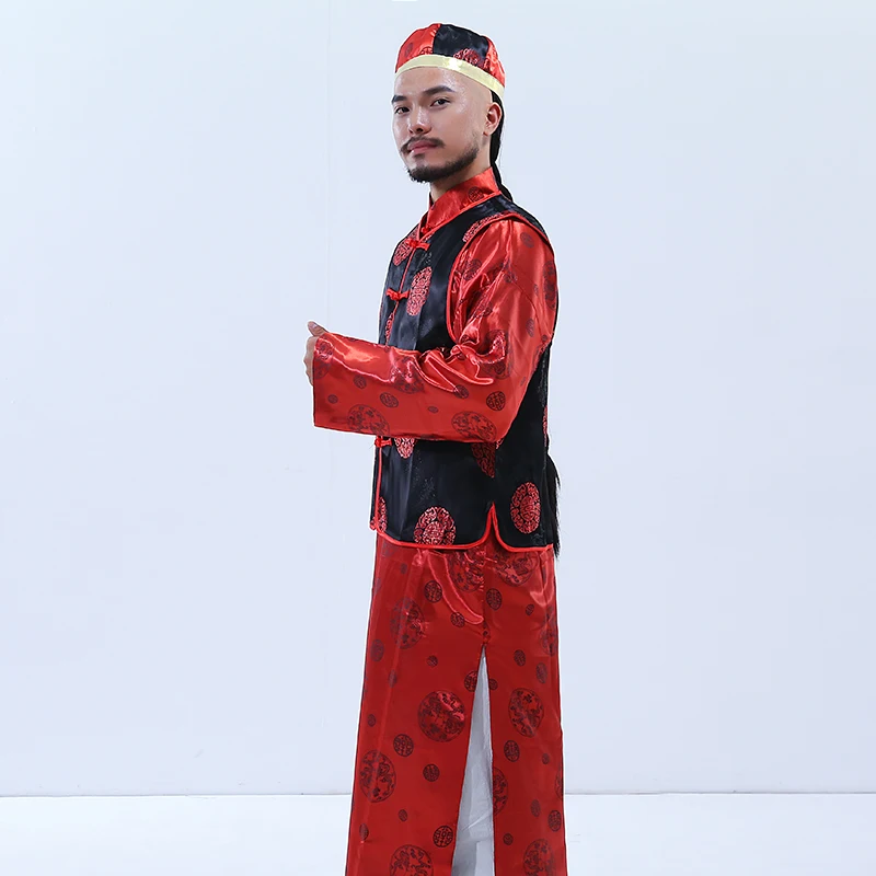 

Hanfu Men cosplay china Qing Dynasty costume shopkeeper boss clothes TV series businessman bridegroom Best man clothing sets
