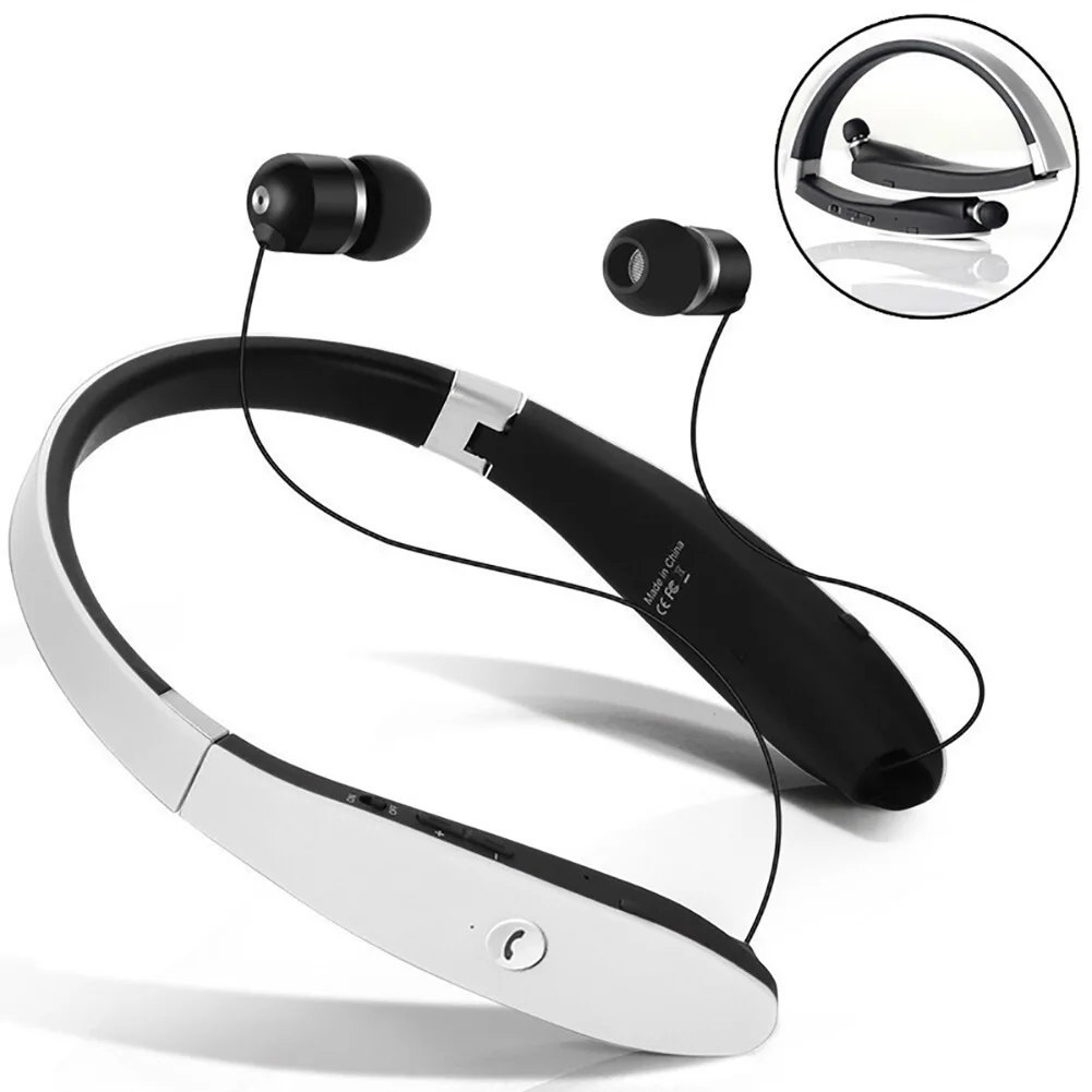 

New SX-991 Wireless Sports Neckband Folding Telescopic Wired Bluetooth-compatible 5.0 Stereo Earphones Headphone With Microphone