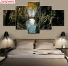 Полная квадратнаякруглая Алмазная 5D картина своими руками 5 шт. Elf пейзаж с замком Картины Мозаика Алмазная вышивка настенное искусство J2393