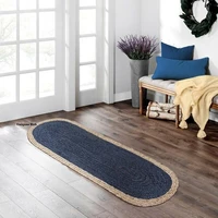 100 natural jute woven oval carpet for home use handmade reversible rustic look