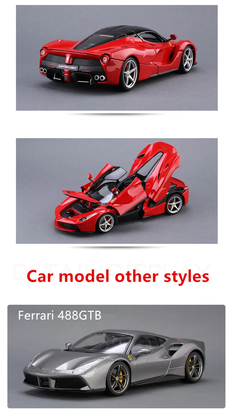 Bburago 1:18 Ferrari 488 GTB модель автомобиля из сплава Модель автомобиля Моделирование Украшение автомобиля коллекция Подарочная игрушка Литье под давлением модель игрушка для мальчиков