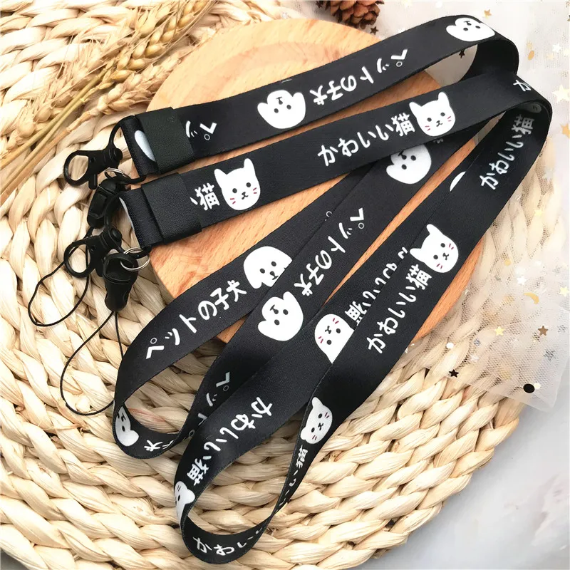 Веревка для телефона Kawaii dog cat Lanyards веревка ключей ID карт ремни в тренажерном зале