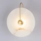 Настенный светодиодный абажур из натурального мрамора, комнатное освещение с металлическим основанием, модный декоративный бра для гостиной, столовой
