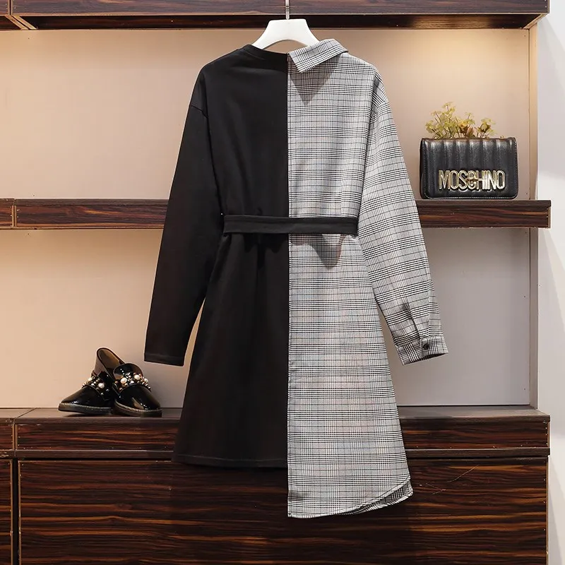 Женское асимметричное платье большого размера 4XL сезон осень 2020 Модная хлопковая