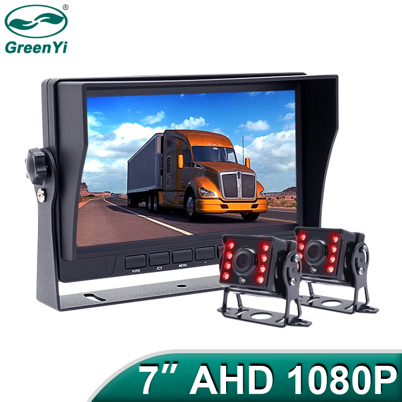 GreenYi 7 дюймов AHD 1080P ИК заднего вида Камера грузовик Высокое разрешение автомобиля